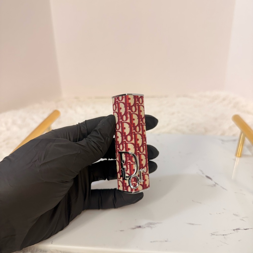 Limited Edition Authentic Dior Rouge Oblique Lipstick Case | Red Jacquard